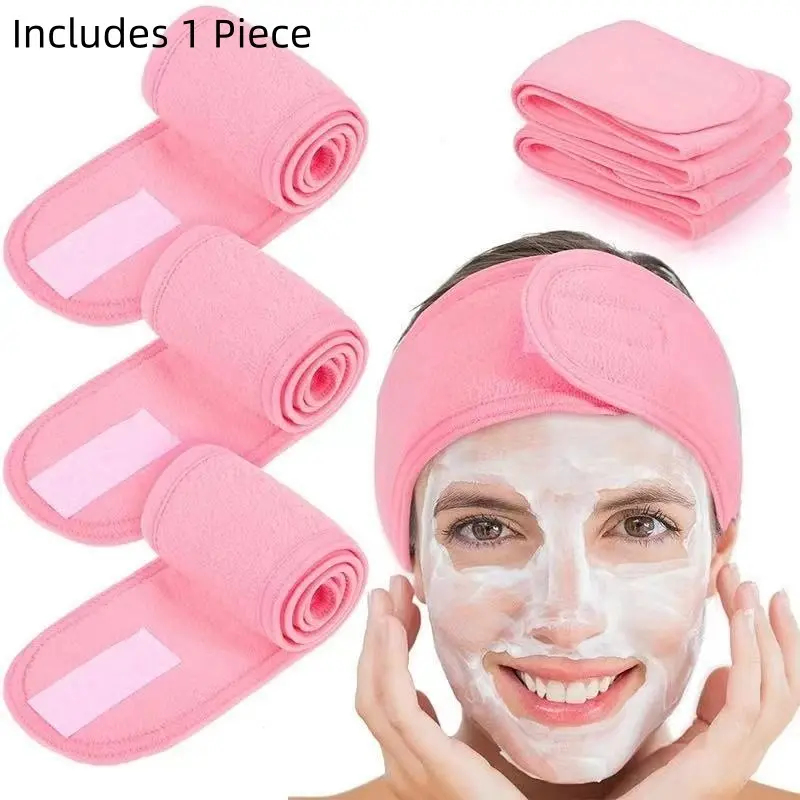 Face Wash Headband Makeup Mask Hair Wrap Towel Band Velcro Hair Band Soft Skin Friendly Adjustable Velcro Closure Holds Hair Back While Washing Face Makeup or Mask Comfortable Non Binding Great Helper for Daily Skincare Routine Adjustable Headbands