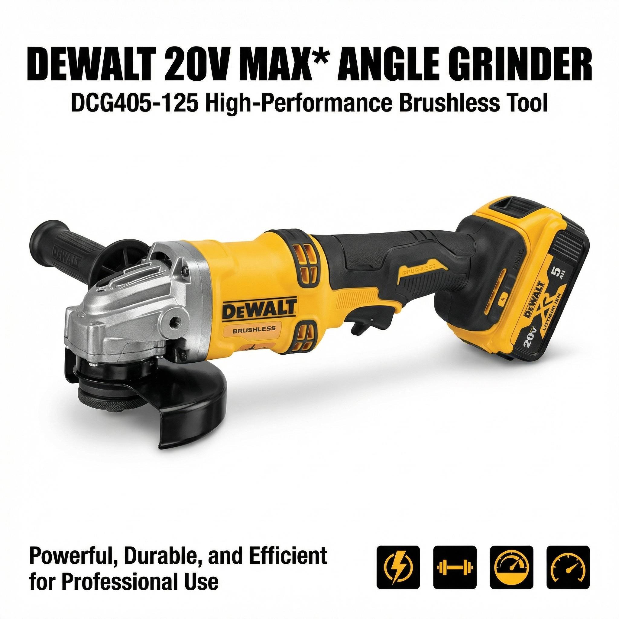 Dewalt DCG405-125 20V Angle Grinder With Battery Charger For Cutting Polishing Metal Electric Tool Makita Tools spanner wrench