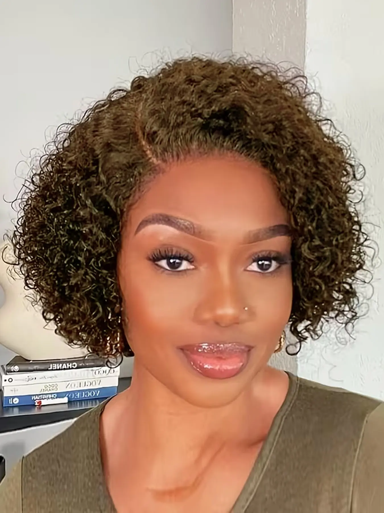Deep Wave Wig Human Hair Kinky Curly Wig 4x4 Glueless Side 
