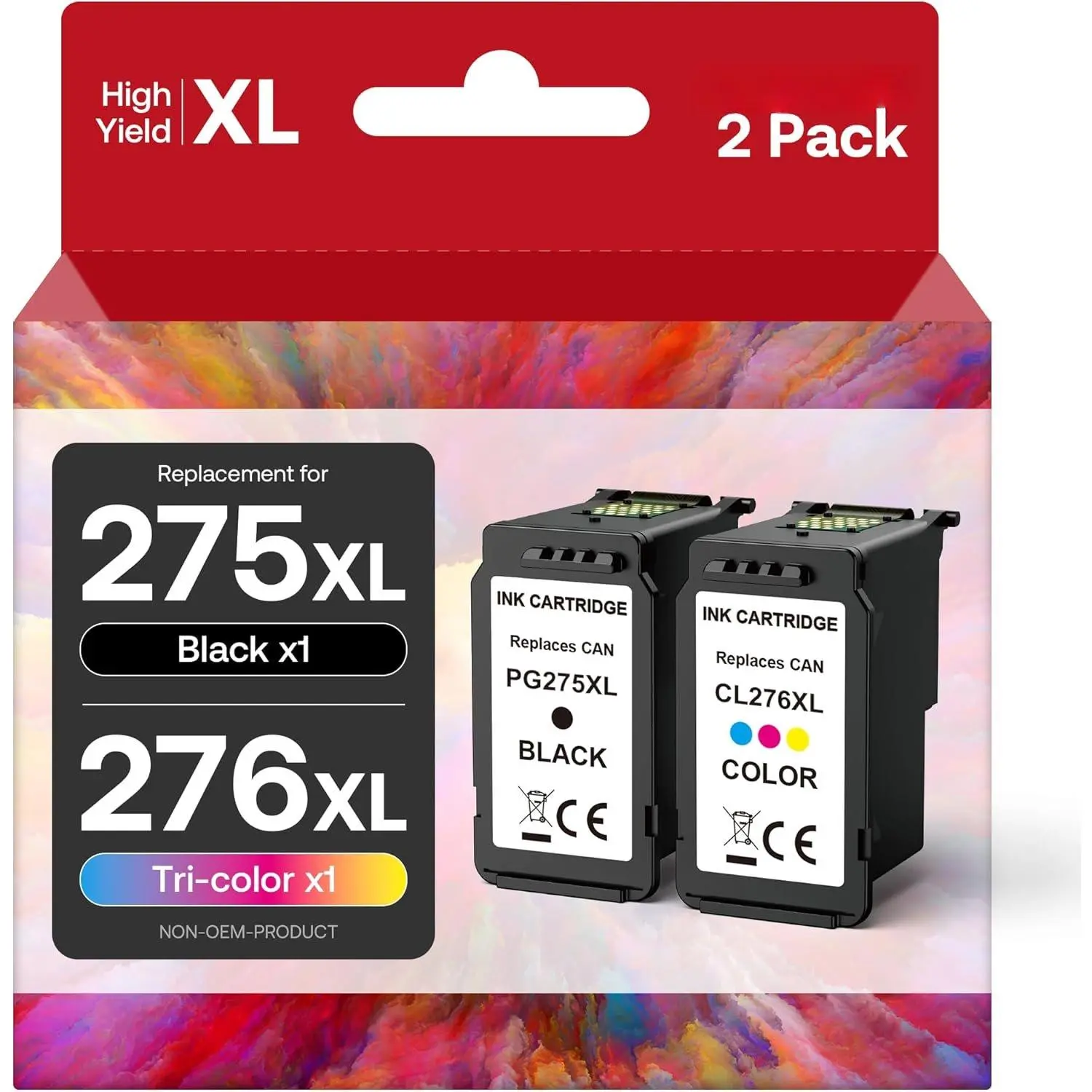 PG-275XL CL-276XL Ink Replacement for  275 and 276 Ink Cartridges Remanufactured 275 276 XL Ink Work with TS3722 TR4720 TS3700 TR4700 TS3522 TR4722 TS3500 TS3720 TS3700 TS3520 TR4723 Printers