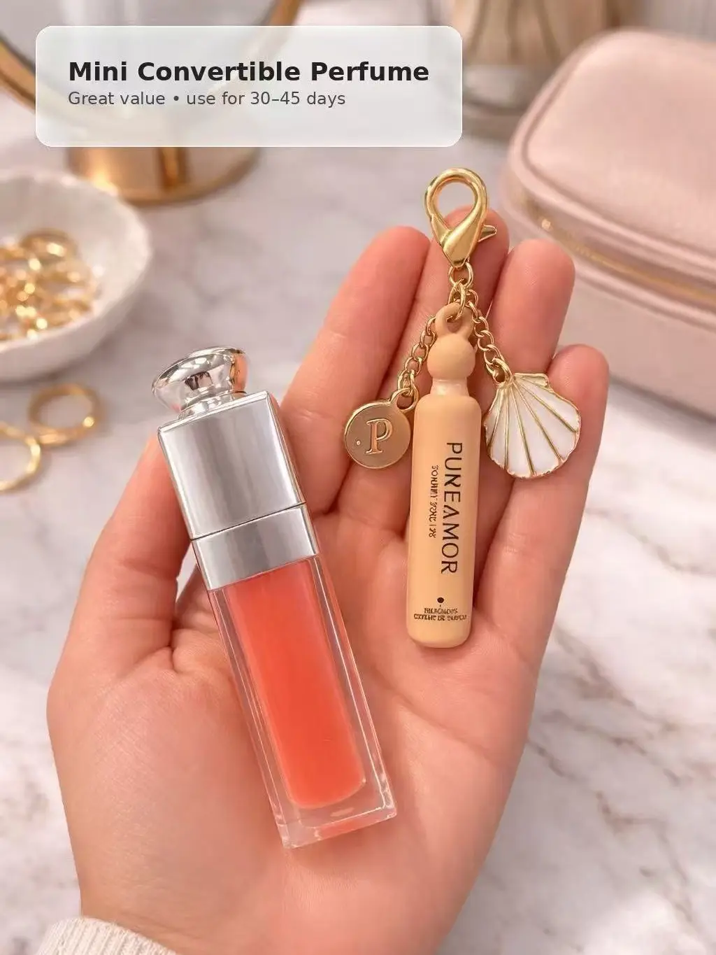 PureAmor Mini Keychain Perfume (2ml) - 8+ Hour Long Lasting