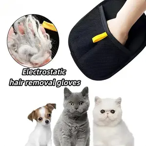 Electrostatic Pet Hair Removal Brush for Cats & Dogs, Two-way Brush Sticky Hair Remover and Glover, Suitable for Home/Car/Furniture Cleaning Grooming