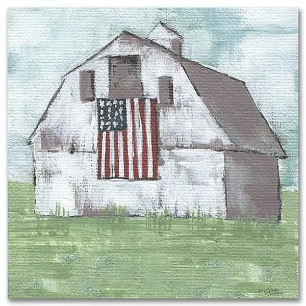 Courtside Market Old Glory or The Barn Canvas Wall Art - 30" x 30"