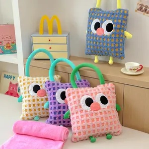 2-In-1 Pillow and Blanket Set, Square Cushion, Airplane Blanket, Ideal for Adults and Kids, Christmas Birthday Gift, Travel Essential