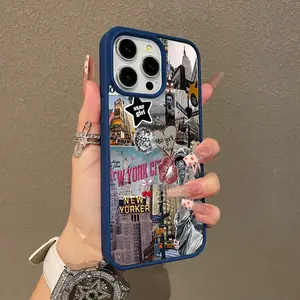 Adorable Magnetic Case for iPhone11/12/13/14/15/16/17/promax New York Collage MagSafe Compatible, Lightweight, Anti-Fall | Girly & Chic Style