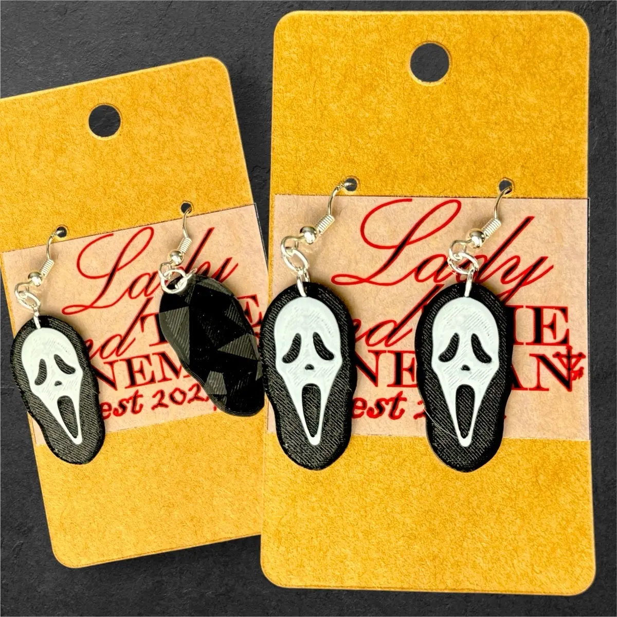 Horror Icon Earrings Featuring GhostFace and Jason Vorhees for Spooky Fashion