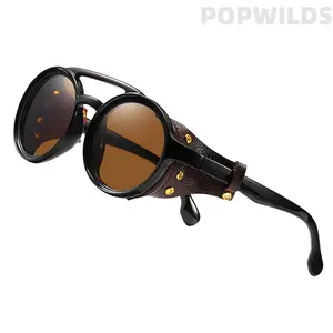 Vintage Steampunk Goggles - Non-Prescription Sunshade Eyewear for Men, Windproof Retro Aviator UV Protection Shades, Lightweight Punk Frames for Motorcycle Riding & Festival Fashion, Sunshade Non-Prescription Glasses