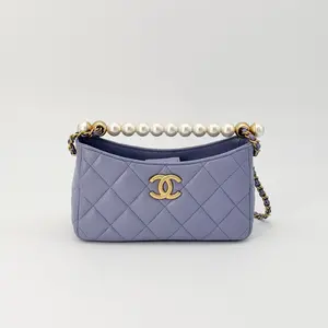 Pre-owned CHANEL lambskin Shoulder Bags Purple Crossbody Bag