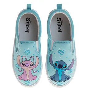 Stitch Girls Toddler Lace Up Low Top Canvas Sneakers