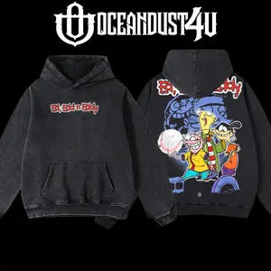 OceanDust4U 'Ed, Edd n Eddy' Hoodie 100% Premium Cotton Oversized Fit Pre-Washed Unisex Classic Top American Made Menswear Fabric Love - Seamless