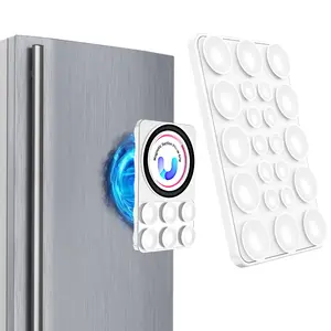 Suction Cup Phone Holder Case, Adhesive Phone Accessories Compatible with iPhone & Android, Hands-Free Stress Relief Toy Mirror Shower Phone Stand, for Selfie & Video