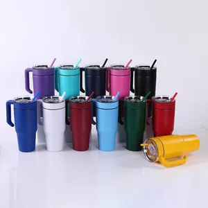 30oz Tumbler with Handle, Laser Engraving Blank, Stainless Steel Custom Drinkware, UV DTF Ready, Pack of 25