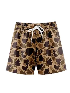 Men's Camo Print Camo Shorts, Regular Fit Casual Fashion Comfy Swim Shorts for Beach Vacation, Men's Shorts for Summer, Camo Swim Trunks, Swimwear Shorts