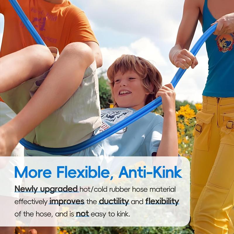 Female to Female Hot/Cold Garden Water Hose 20 ft x 5/8 Inch for Hose Reel, -50To 190, Heavy Duty, Flexible, Burst 605 Psi, Rubber Extension Pipe with 3/4" Brass Fittings