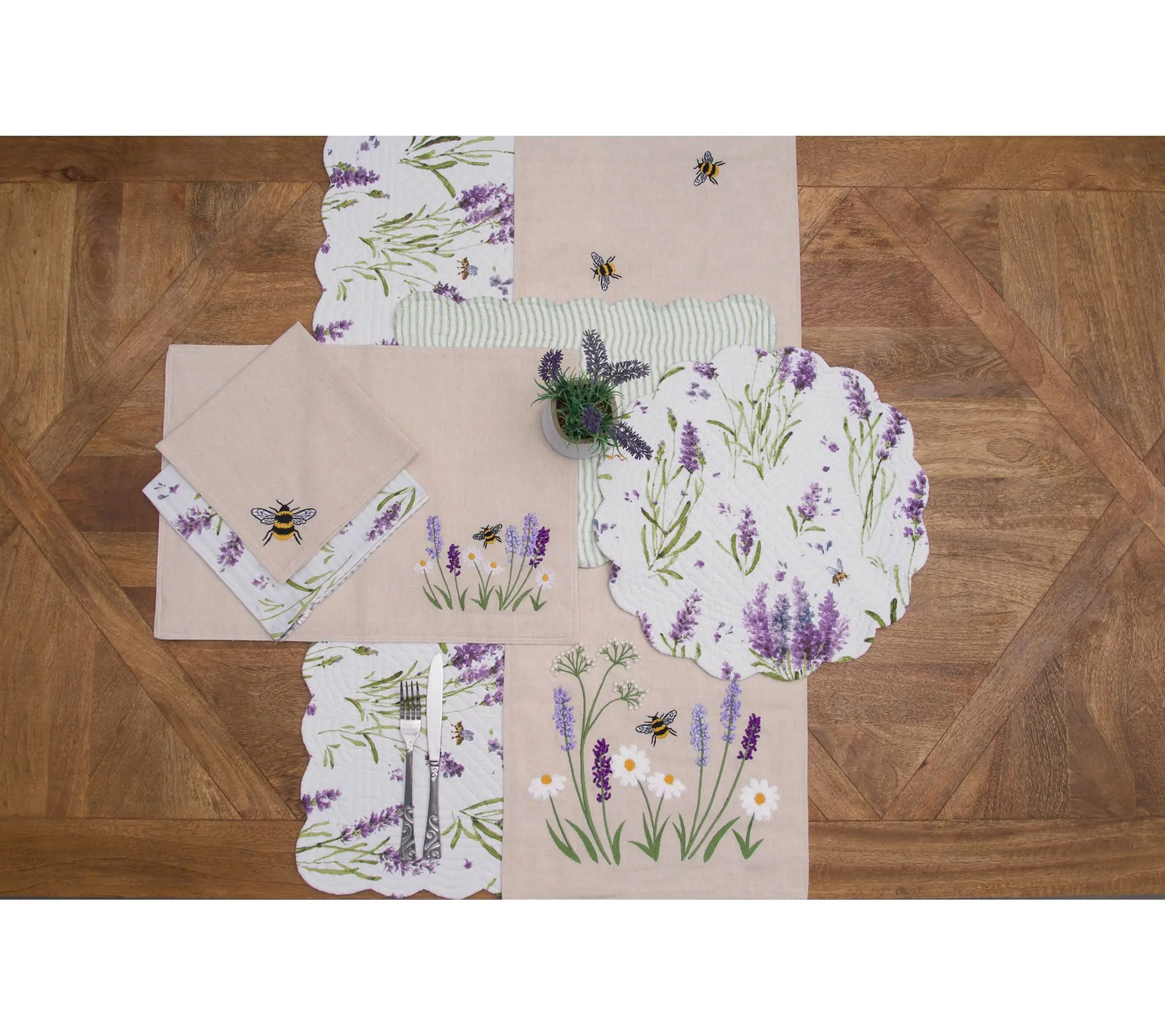 Lavender & Bee Garden Placemats Set of 6 by Valerie