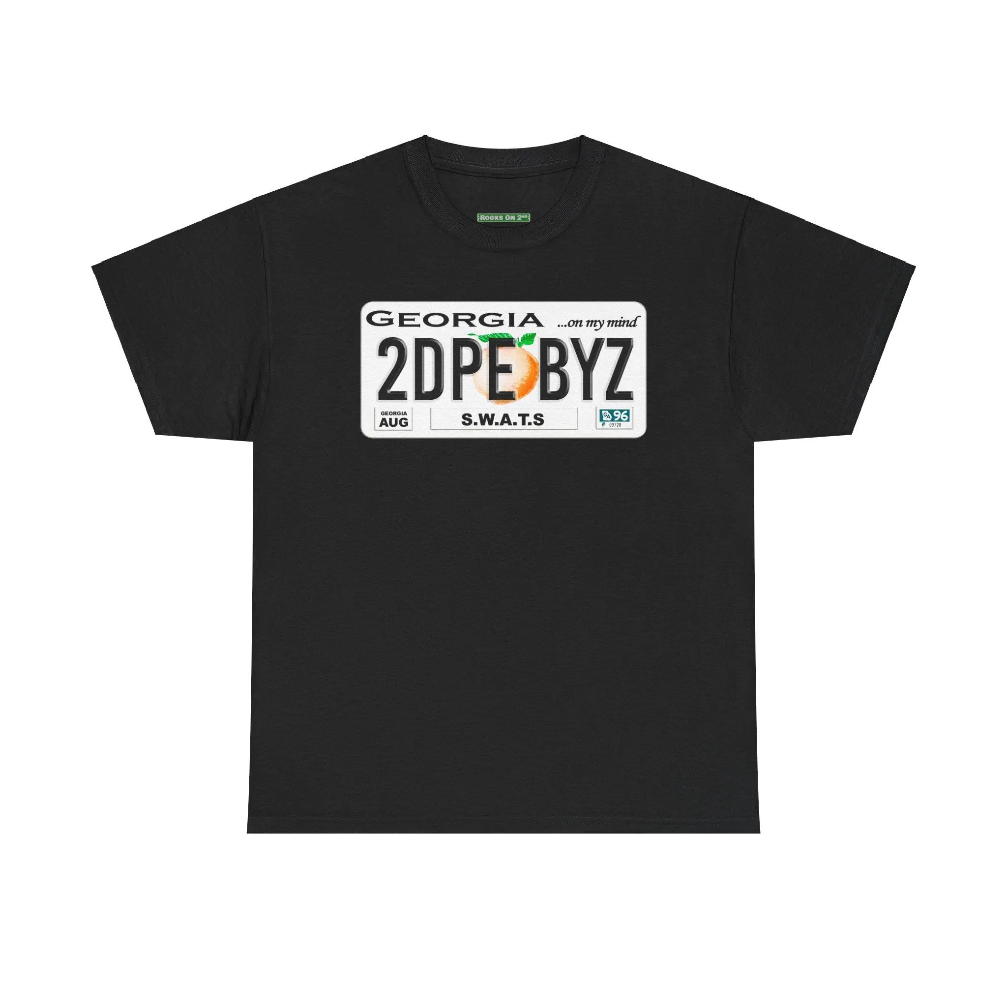 Outkast Atlanta Men's 2DPEBYZ Georgia License Plate Graphic T-Shirt Casual Crew Neck Short Sleeve Top for Summer Wear