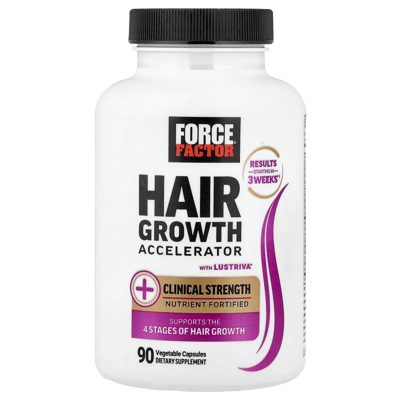 Force Factor Hair Growth Accelerator With Lustriva®, 90 Vegetable Capsules