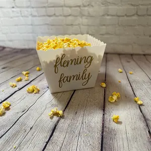 Personalized Popcorn Bowls | Popcorn Container | Movie Night | Custom Party Favor | Family Gifts | Date Night | Christmas Gift Ideas