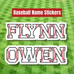 Personalized Baseball Name Sticker, Baseball Helmet Sticker, Gift for Baseball Player, Custom Baseball Name Stickers K