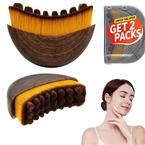 2PCS Ergonomic Lymphatic Contour Face and Body Brush, The Lymphatic Drainage Massager for Face, Dry Brushing Face Brush, Chin & Jawline Sculpting, Ergonomically Designed to Fit The Skin Precisely Facial
