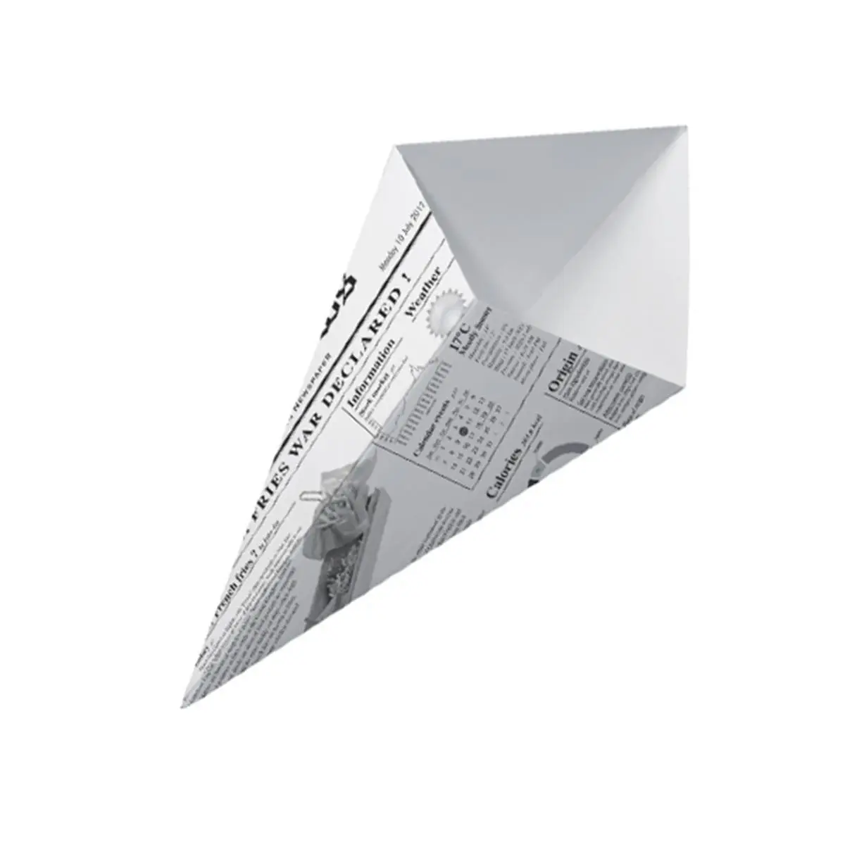 Packnwood 210CNEWS325 11 oz. Sturdy Paper Cones with Newsprinted Print