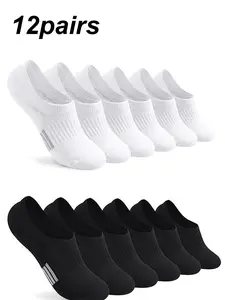 12 Pairs Summer Simple Boat Socks, Invisible Casual Sports Low Cut Short Socks, Slim-Fitting Inner Socks for Men and Women