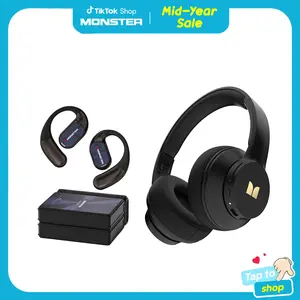 Monster Bluetooth Headphones Combo Set –  Over-Ear Wireless Headphones with Deep Bass, Clear Sound & Noise Cancelling Mic + Wireless Earbuds 100H Playtime, Bluetooth 6.0,Waterproof, Foldable, Ideal for Travel, Work & Sports - SummerWins - DealsForYouDays