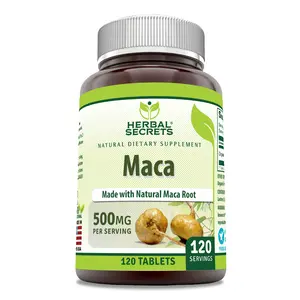 Herbal Secrets Maca Supplement | 500 Mg per Serving | 120 Tablets | Non-GMO | Gluten-Free | Made in USA