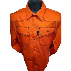 Weld-A-Beast Orange 88/12 Western Style Pearl Snaps/ NFPA 2112 (Cat 2)