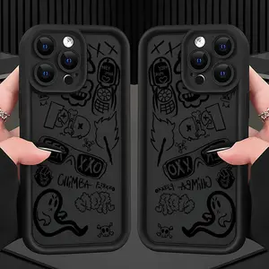 Ferxxo Doodle Sticker Bomb Phone Case Suitable for iPhone 17 16e 16 15 14 13 12 11 Mini Pro Max Air X XR XSMAX 8 7 Plus Anti Fall Soft TPU Back Cover