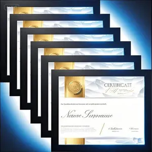 Black 8.5 x 11 Document Frames Set of 6 - Wall and Tabletop Display - Reusable Diploma and Certificate Holders - Durable Lightweight Design - Perfect for Home Office Decor