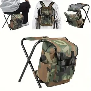 Fishing Stool Folding Camping Chair with Backpack, Portable Rucksack with Seat, Ideal for Hiking Fishing Picnic Travel
