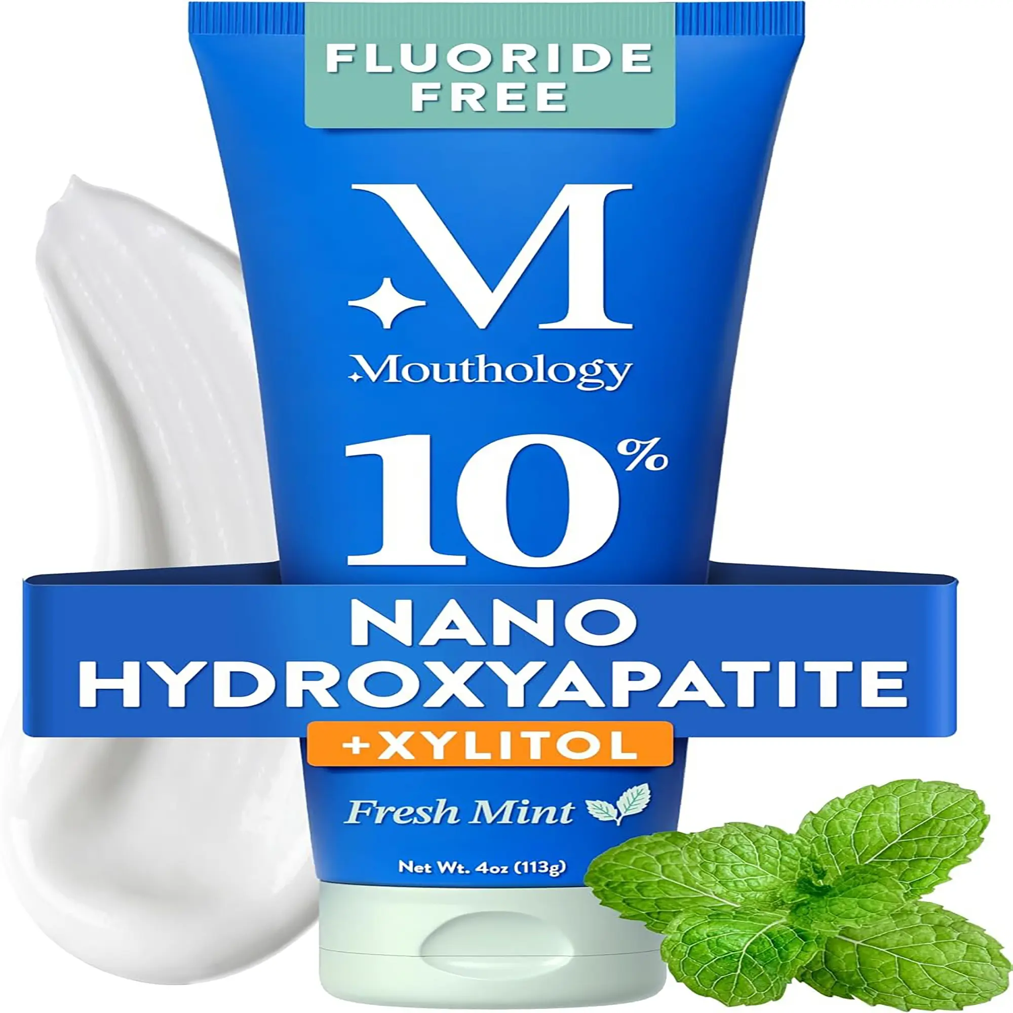 10% Nano Hydroxyapatite Toothpaste - Fluoride Free Enamel Repair & Sensitive Teeth Whitening Toothpaste with Xylitol, SLS Free, Mint Flavor (4 Oz)