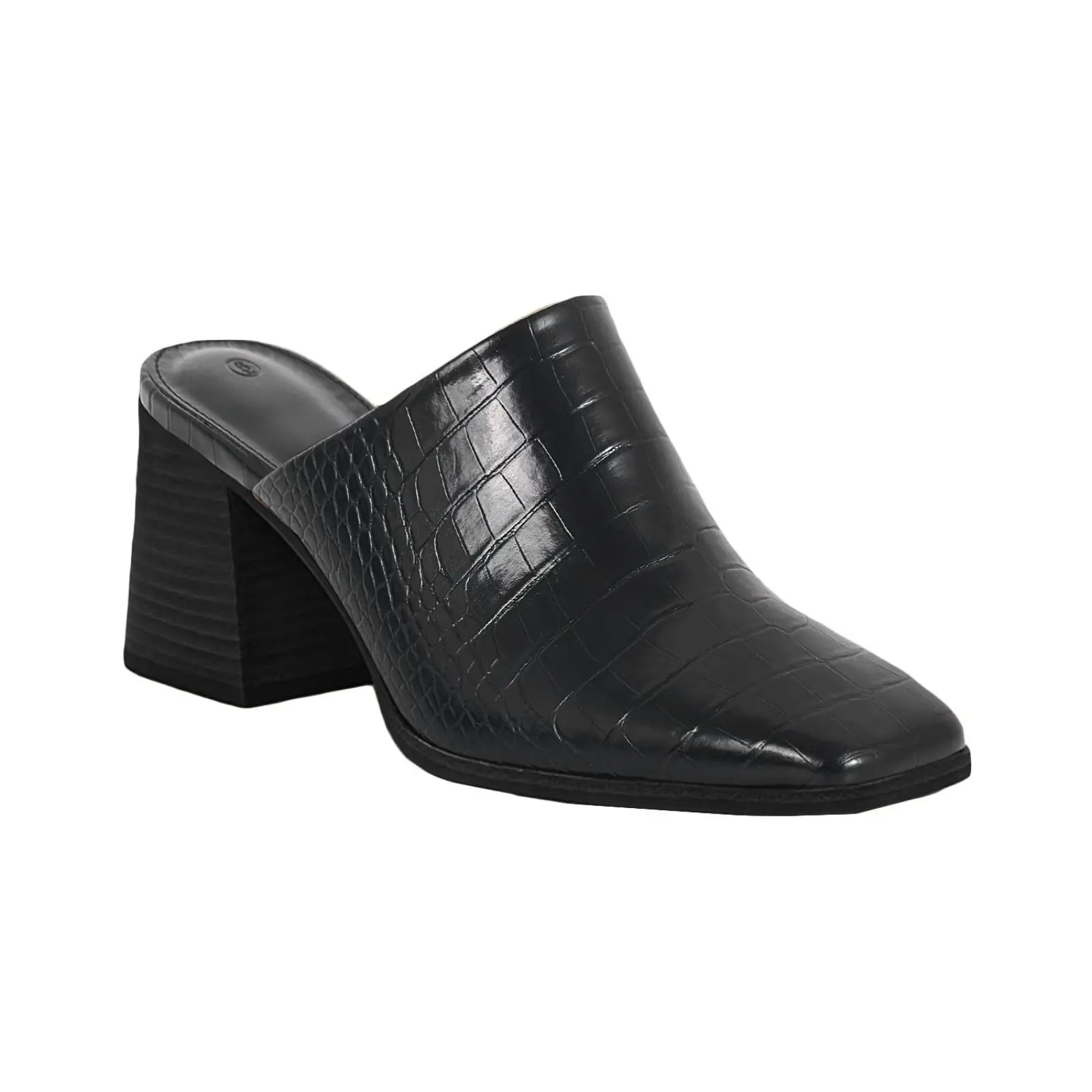 Coutgo Women's Faux Leather Mules, Casual Slip-on Backless Loafers with a Chunky Stacked Heel and Square Toe, Lightweight, Plain, Pu, Shoe, Footwear, Womens, Rubber, Block Heel, Ankle, Classic, Elegant,back to school,back to school haul