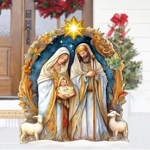 Designocracy 8611074F 32 x 28 in. Nostalgic Nativity Scene Outdoor Holiday Decor