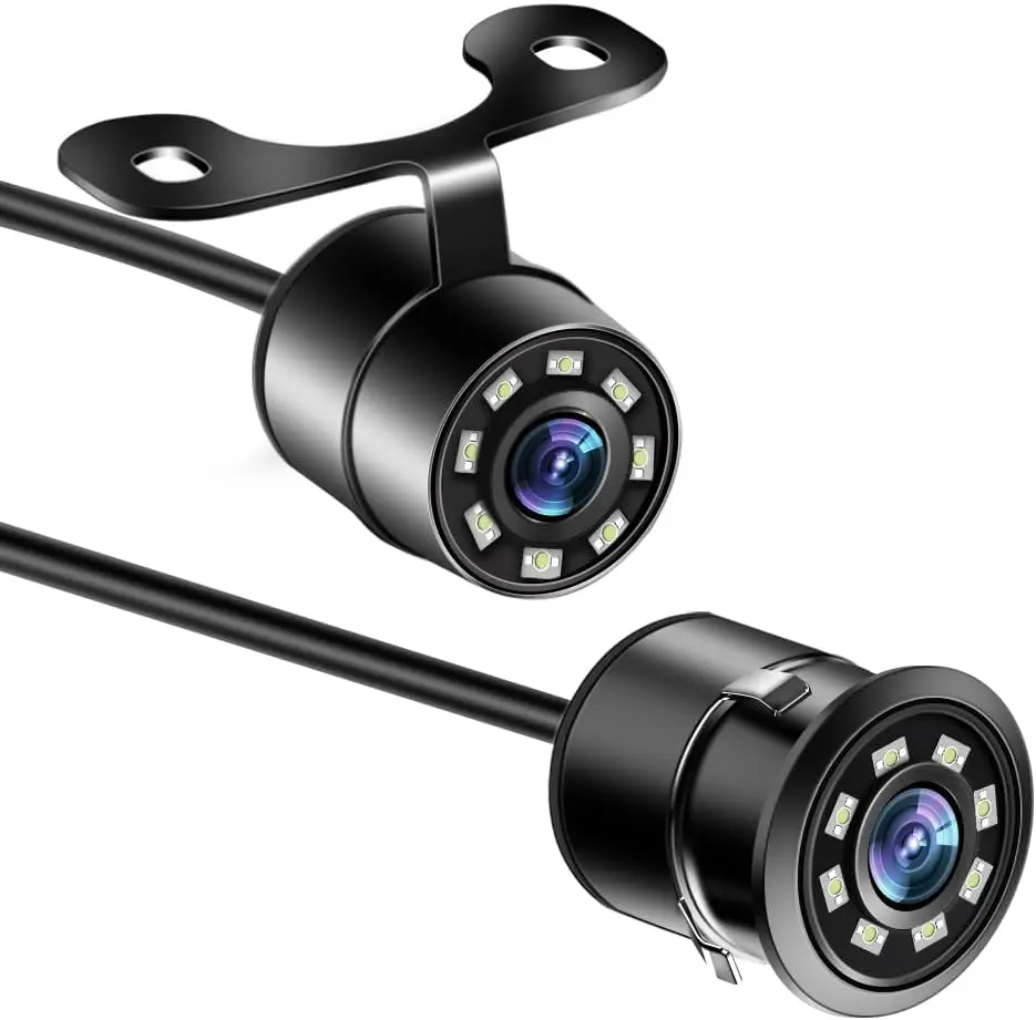 Backup Camera for Car, HD 8 LED Lights Infrared Night Vision, IP69K Waterproof Back Up Camera 140 Wide View Angle Rear View Camera Universal for Car Truck SUV