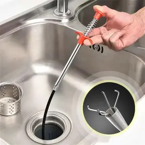 (78.74 inch)Drain Snake Flexible Grabber Claw Pick Tool for Clogged Drains Hairto Hair Catcher Gutter Cleaning Toilet Sewer Shower Kitchen Bathrepom Tub Auger Cleaner，with 4 Claws Bendable.home essentials