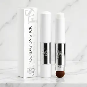 SHILON Color Matching Foundation Stick | 2-in-1 Travel-Friendly Makeup Stick with Blender Brush, Natural Hydrating Base