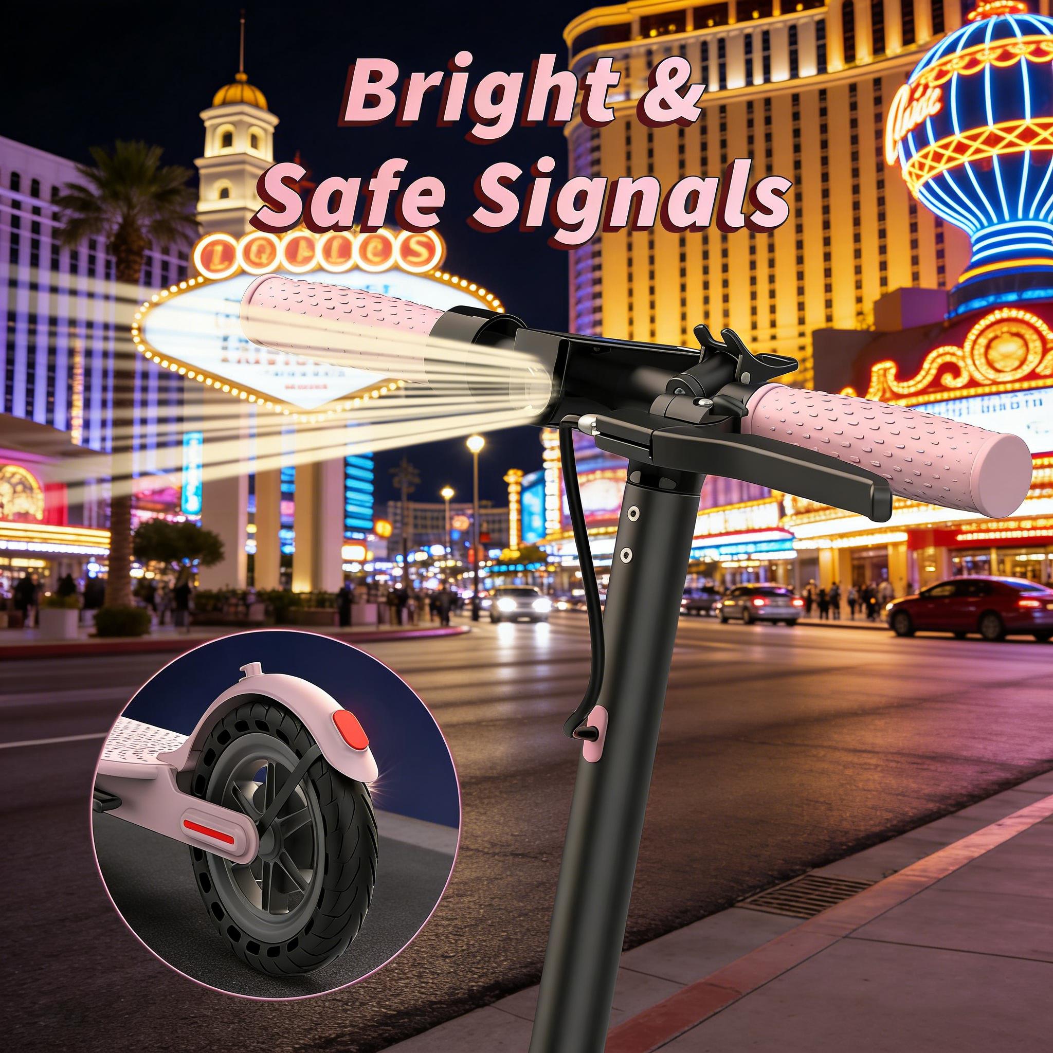 Electric Scooter,8.5" Tires,350W Motor,Up to 19MPH Max Speed,Portable Electric Scooter with Light, Suitable for Female Girls,Halloween Gifts