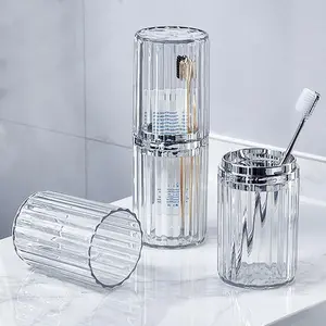 Toothbrush Travel Case Portable Travel Toothbrush Holder, Large Travel Toothbrush Cup, Travel Toothpaste Container for School Camping Business Trip Bathroom