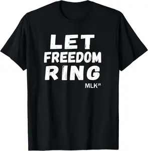 100% cotton Unisex Black Story Let Freedom Ring Martin Luther King Jr T-Shirt