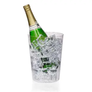 Clear and Gold Sparkle Ice Bucket | 48 Count