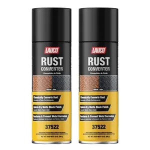 LAUCO Rust Converter Spray 13oz Pack of 2, Fast Dry Rust Remover & Converter, Converts Rust to Protective Black Coating, Anti-Corrosion Metal Treatment for Automotive, Tools & Steel Surfaces 37522