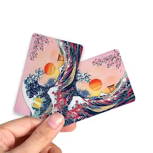 Landscape Pattern Artistic Credit Card Skin Decal Sticker, 4 Counts/Set Thin Waterproof & Anti-scratch No Residue Sticker, Personalized Appearance Decoration Bank Card Skin Protector Protection