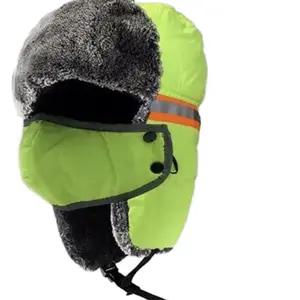 High viz Reflective Safety Winter Trapper Russian Hat- unisex