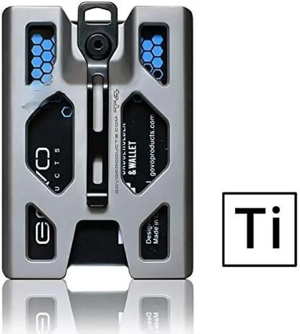 Titanium  Badge Holder/Wallet - ID Card Holder with Metal Clip and 4 Cards Slot