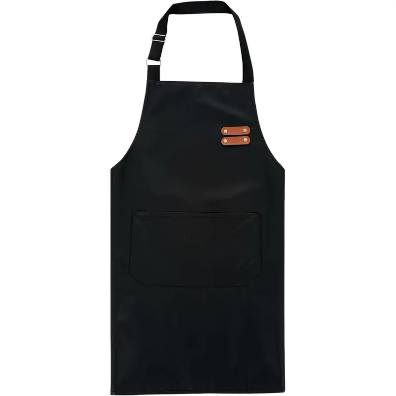 Waterproof Apron Rubber Vinyl Apron with One Big Pocket Adjustable Oil Proof Apron for Dish washing Kitchen Cooking Drawing