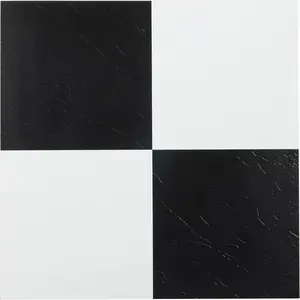Sterling Self Adhesive 12-Inch Vinyl Floor Tiles, 20 Tiles - 12" x 12", Black and White Pattern - Peel & Stick, DIY Flooring for Kitchen, Dining Room, Bedrooms & Bathrooms by  Home Decor