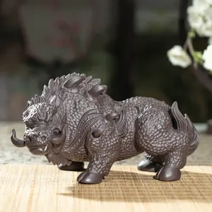 [Wild Boar Purpleclay Teapet] Rarely seen large teapet with a high collection value