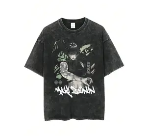 Vintage Washed Maki T-Shirt Jujutsu Kaisen Anime Shirt for JJK Stans Anime Fans Unisex Oversized Box Fit Heavyweight Cotton Top Menswear